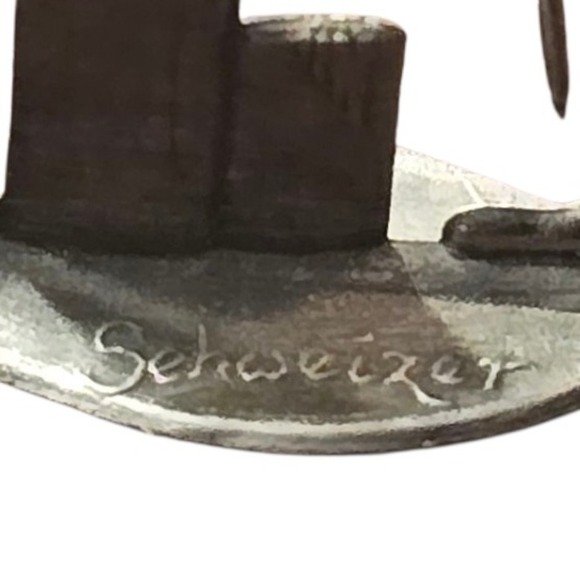 Schweizer Pewter Rabbit Painting Eggs Mastertafel Figurine Easter Decor - Picture 6 of 6